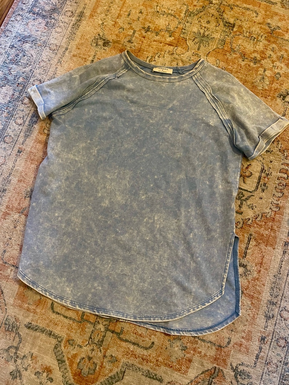 Zenana Blue washed Short Sleeve Tee